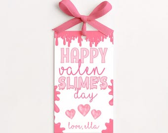 Editable Slime Valentine's Day Printable Tag, Non Food Valentine, Valentine Tags, Class Valentine, Slime Valentine, ValenSLIMES Day