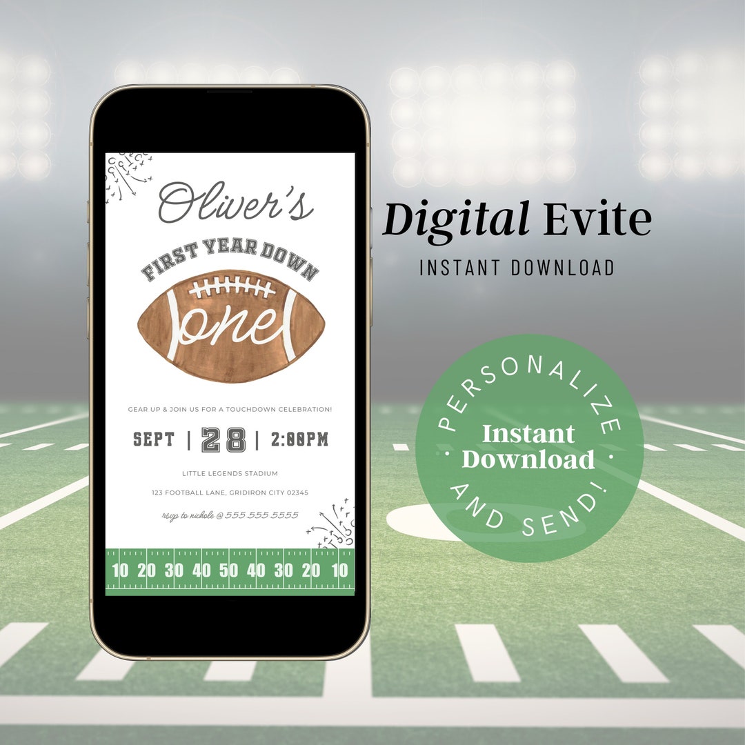 First Year Down Evite, First Year Down Digital Invite, 1st Year Down ...