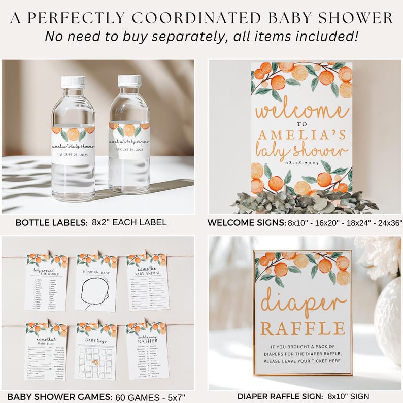 Editable Little Cutie Baby Shower Bundle