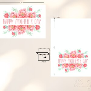 Mothers Day Card Printable, Happy Mother's Day Card, Printable Mother's Day Card, Digital Download, Watercolor Floral, PDF image 3