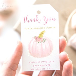 Editable Little Pumpkin Favor Tag, Thank You Tag, Birthday Baby Shower ...