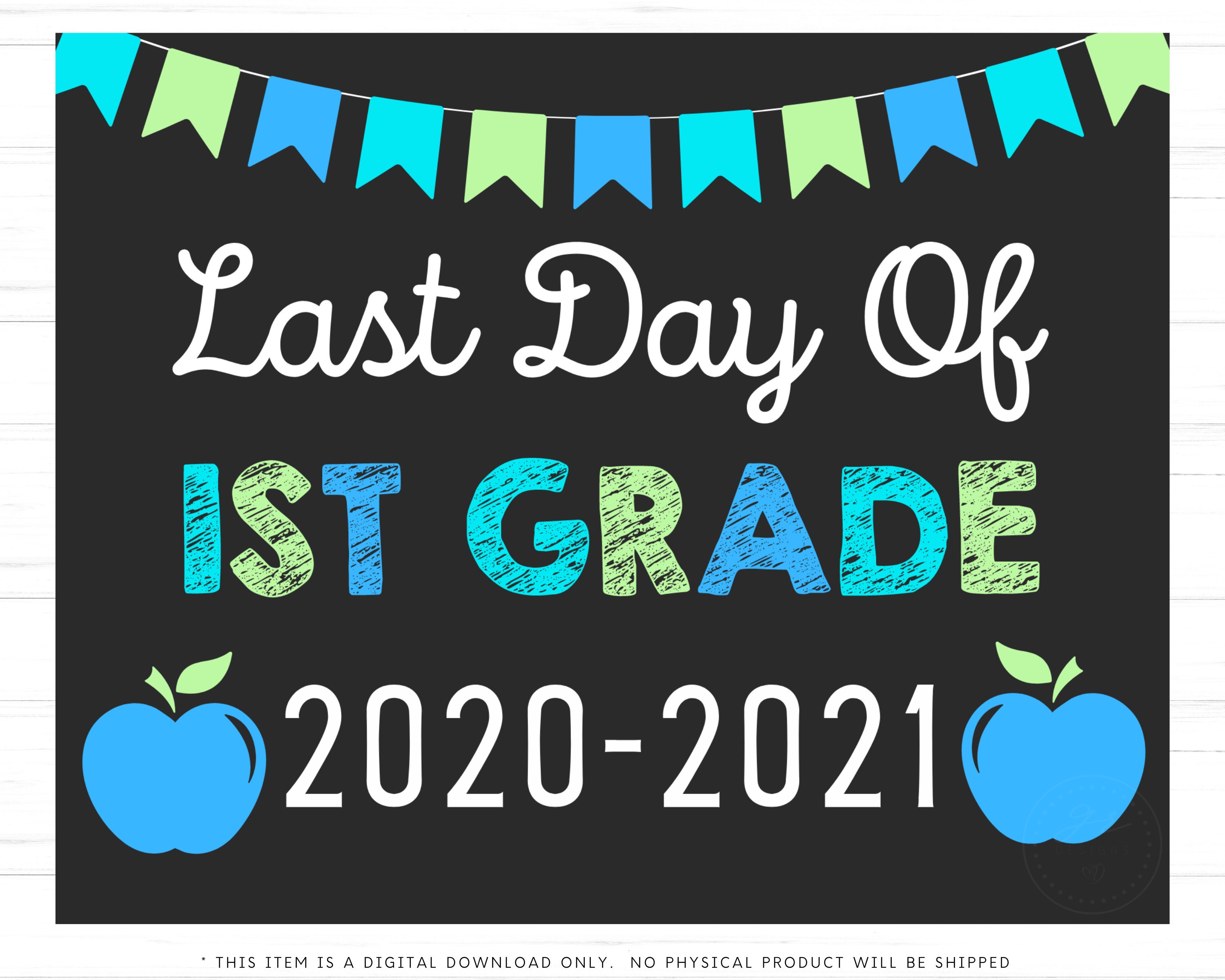 Last Day of 1st Grade Sign Last Day of School 1st Grade Etsy