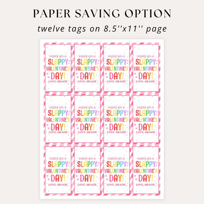 twelve tags per page on letter size paper