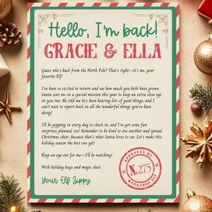 Editable Elf I'm Back Letter Elf Arrival Letter Elf Return Letter Christmas Elf Welcome Back Letter Instant Download for Kids image 10