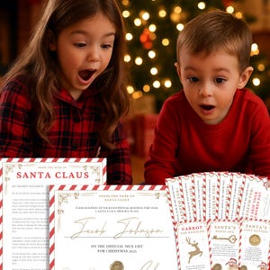 Canva editing guide included for easy personalization of Santa letters and name tags for your children
