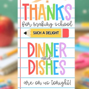 staff appreciation printable gift tag dinner theme