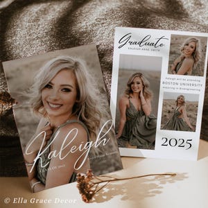 Editable Graduation Announcement, Class of 2023 Senior Card for Photographers, Graduation Announcement Template, Minimalist Template