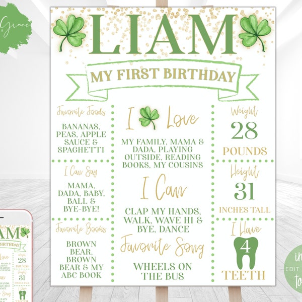 st patricks day 1st birthday theme