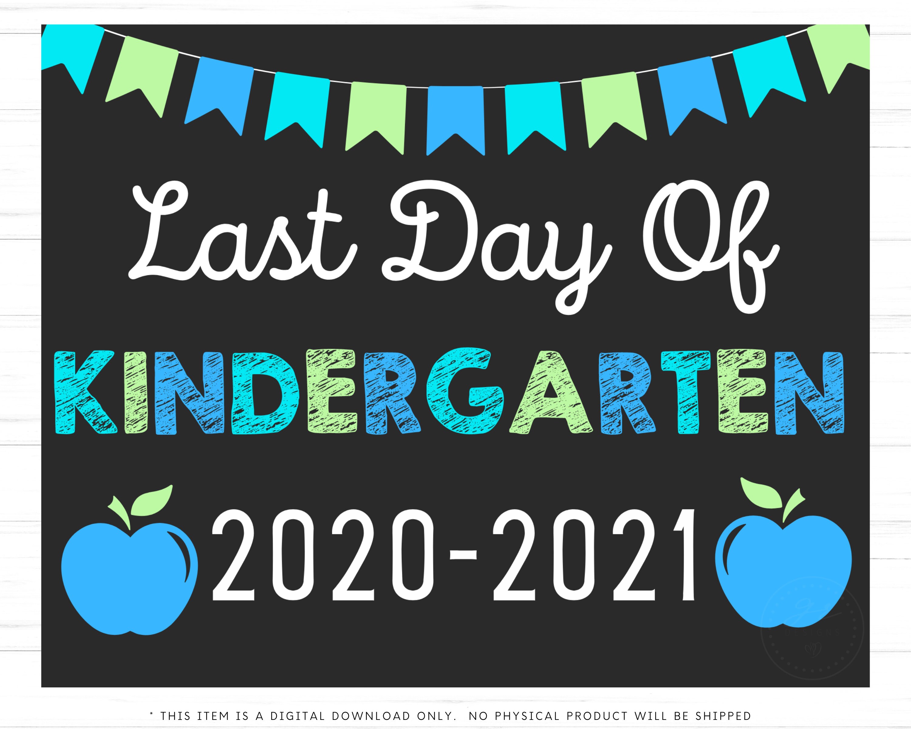 Last Day of Kindergarten Sign Last Day of School Etsy