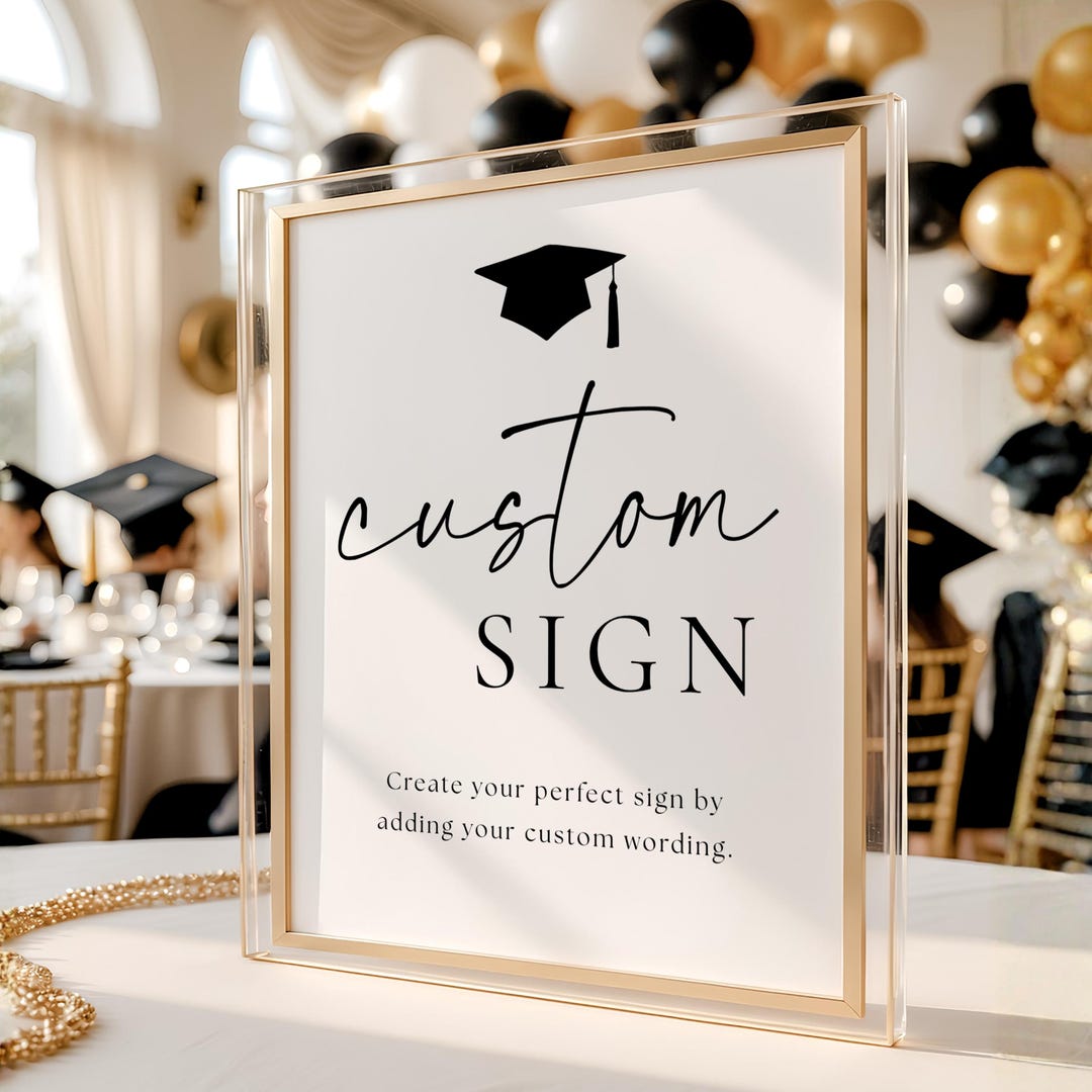 Simple Happy Graduation Sign Custom Editable Graduation Party Sign Template Minimalist Graduation ...