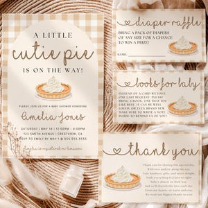 Coordinated invitation set for baby shower planners looking for a unique, professionally designed digital template.