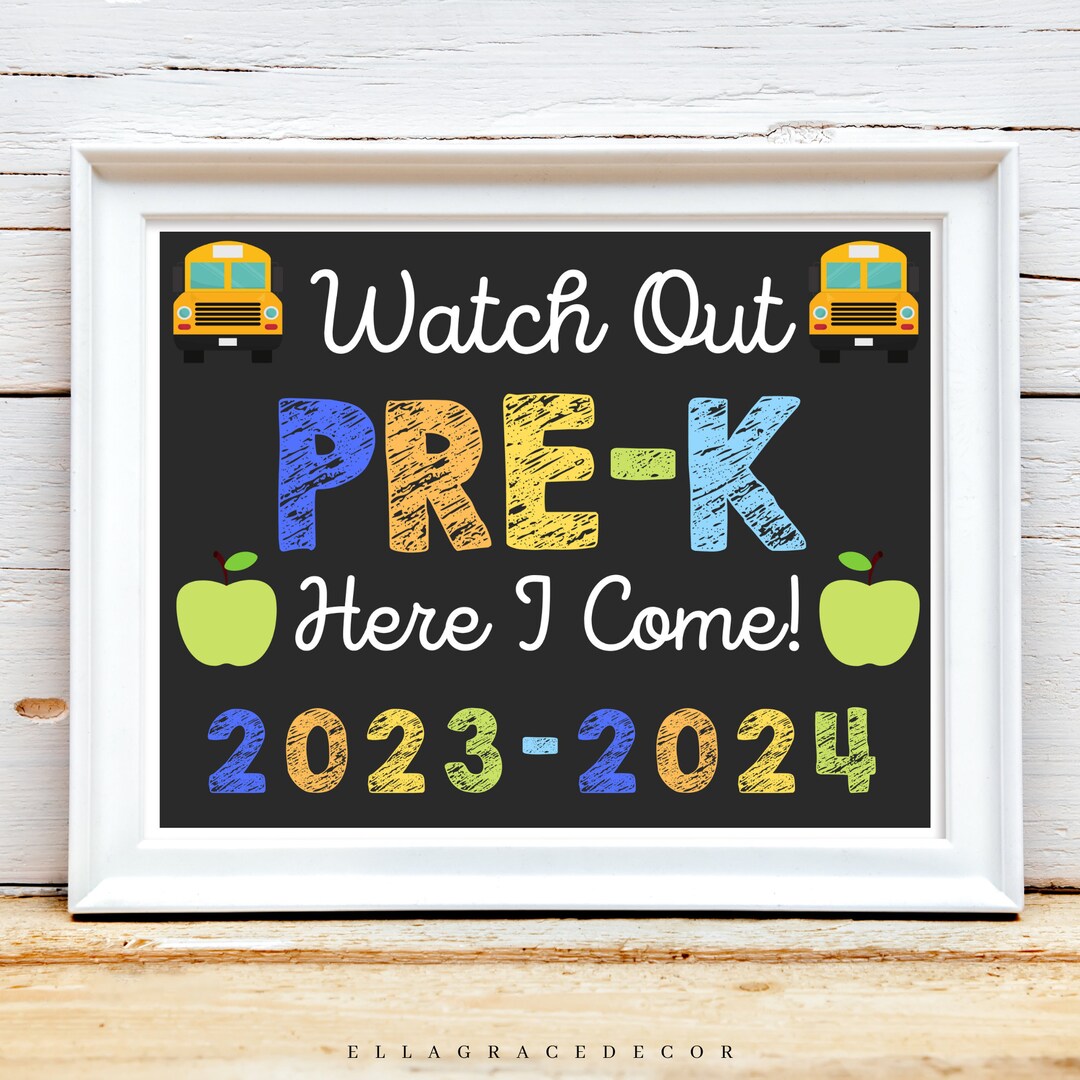 First Day of Prek Sign, First Day of School Sign, Prek Chalkboard