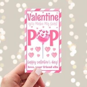 Editable Valentine's Day Tag, Cake Pop Valentine's Tag, Cake Pop Tag ...