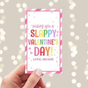Editable Slap Bracelet Valentine's Day Gift Tag