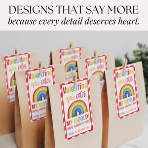 Digital Valentine tag for kids to personalize and print at home, fun for school parties and daycare
