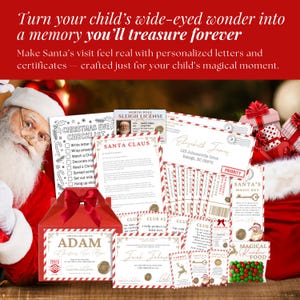 Santa Christmas Eve kit printable with 60+ items for kids, designed to create a magical holiday experience on Christmas Eve