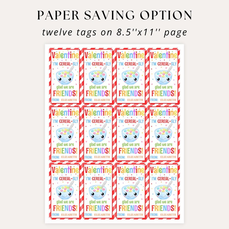 twelve tags per page on letter size paper