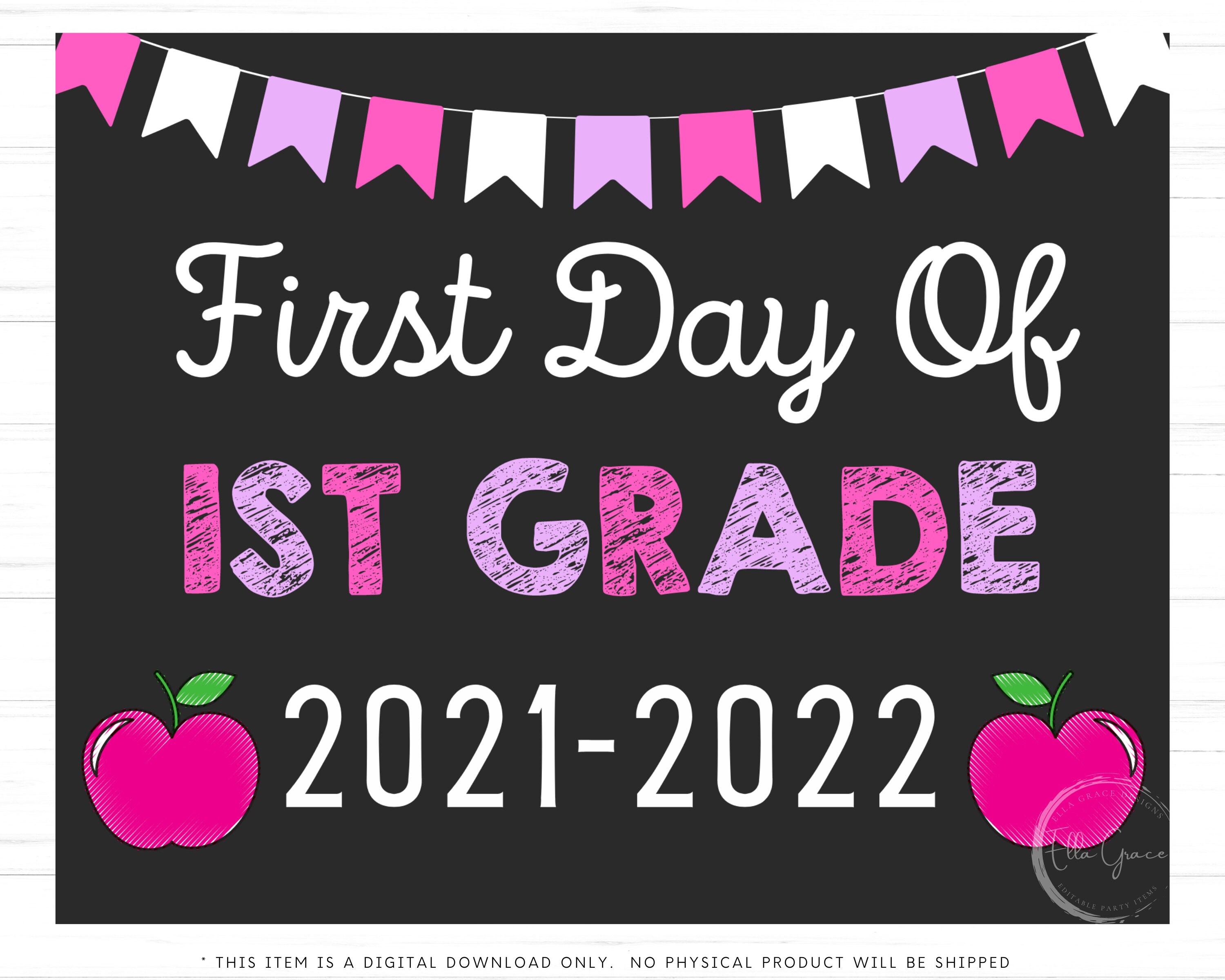 First Day of First Grade Sign First Day of School Sign First Etsy