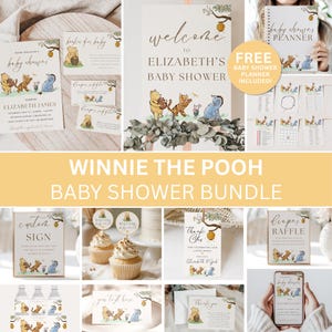 Classic Winnie the Pooh Baby Shower, Vintage Winnie the Pooh Baby Shower, Winnie the Pooh Baby Shower Invitation, Welcome Sign, Invite