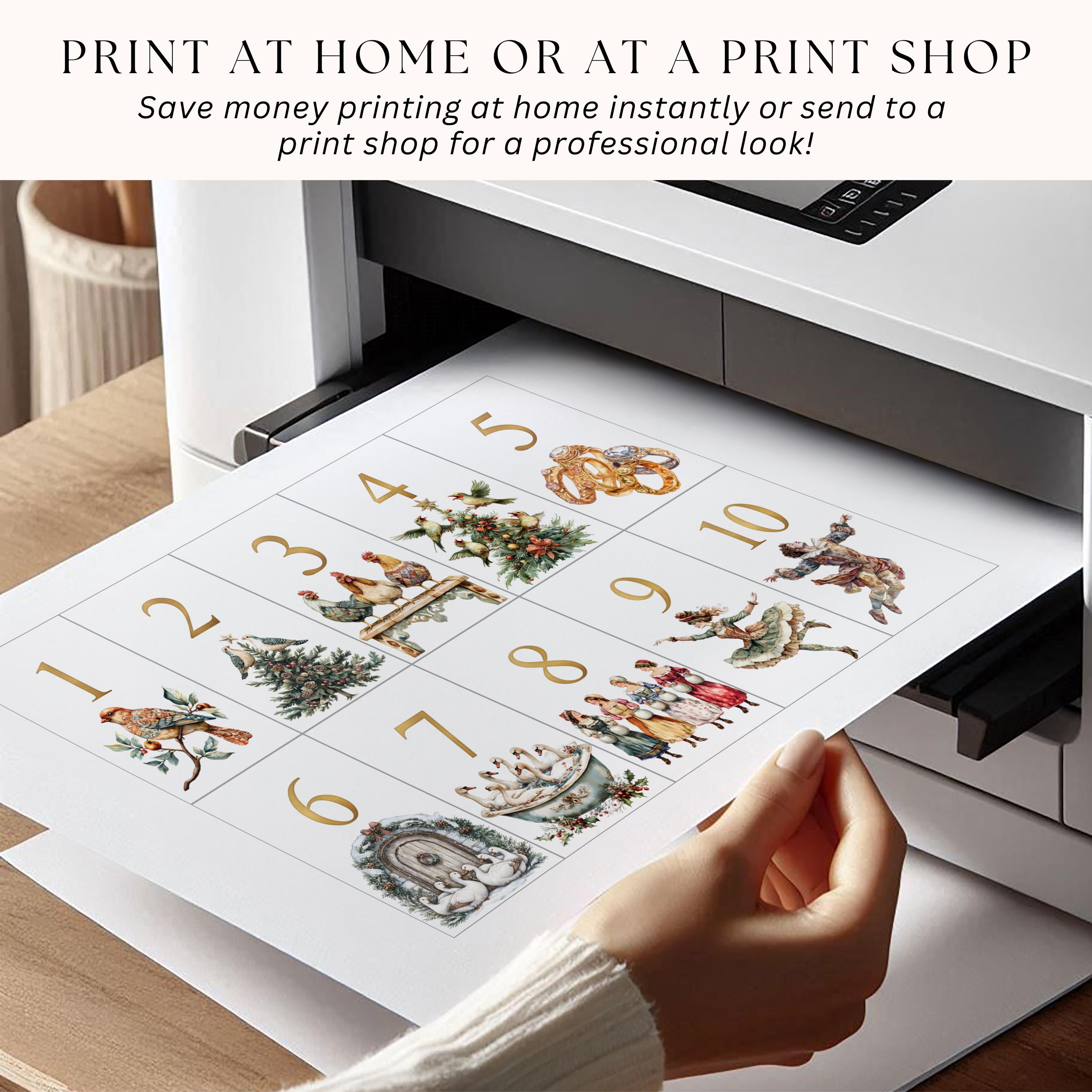 12 Days of Christmas Printable Gift Tags Digital Download Holiday Gift ...