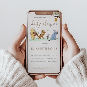 Winnie The Pooh Baby Shower Evite, Winnie The Pooh Baby Shower Invitation, Winnie The Pooh Baby Shower Invitations, Baby Shower Invite