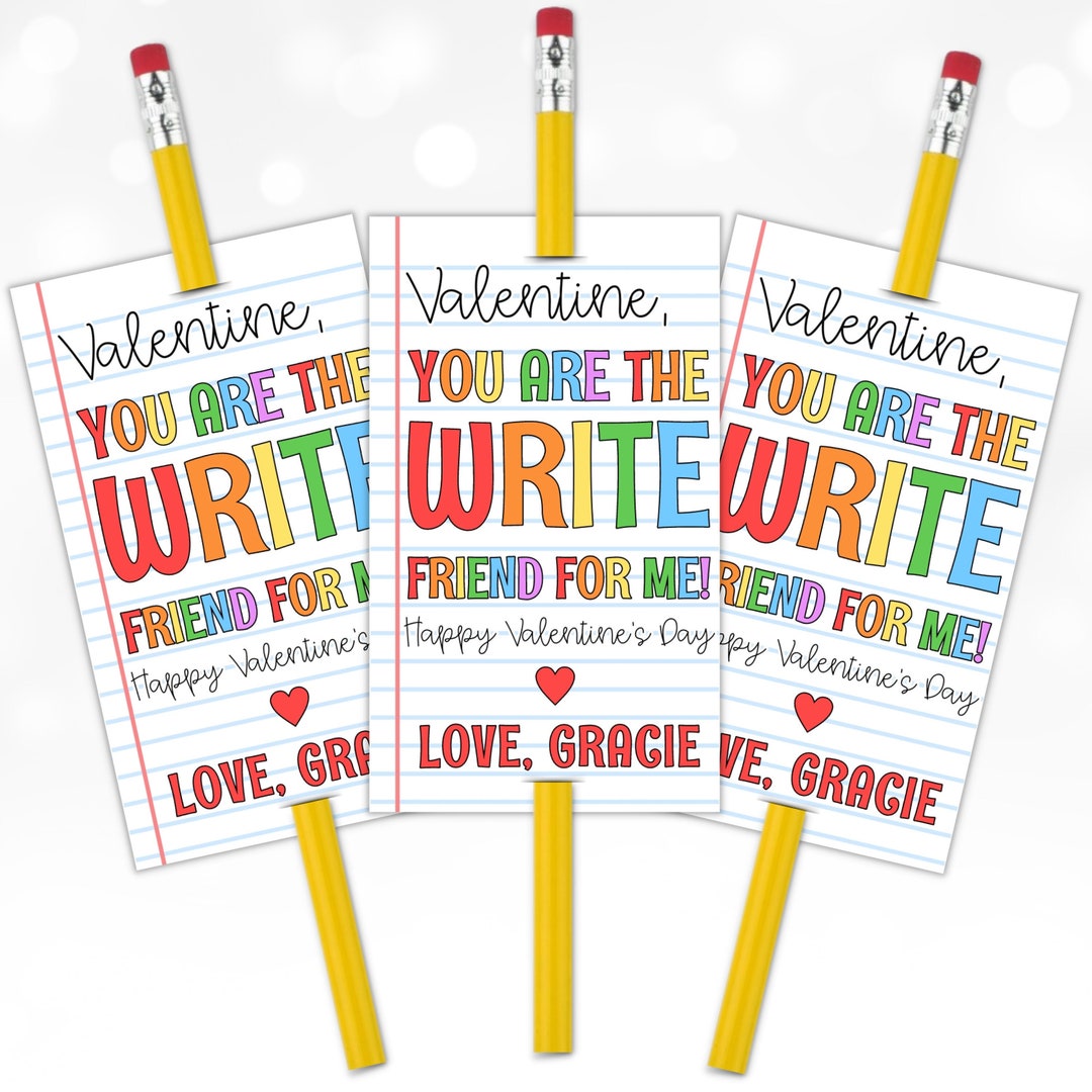 Write Valentine Printable, Write Valentines Tag, Kids Valentines Cards ...