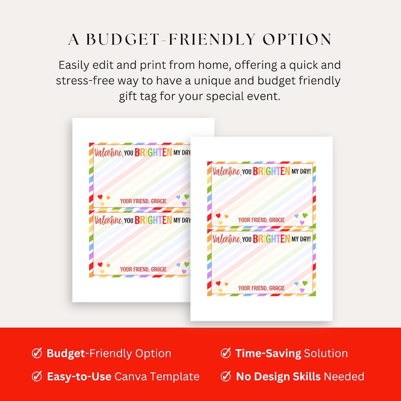 receive an editable gift tag that you can customize with your own text and info.  Print it at home or send it to a print shop for a quick and personal tag.