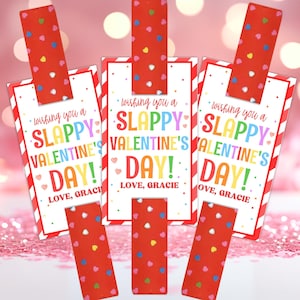 Editable Slap Bracelet Valentine's Day Gift Tag