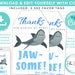 Editable Shark Party Favor Tags, Printable Birthday Party Favor Tags ...