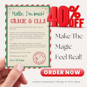 Customizable elf printable for moms of young kids, saves time while keeping the holiday spirit alive