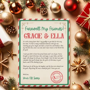 Editable Elf Retirement Letter Goodbye To Retiring Elf Letter Elf Final Departure Letter Final Year With Elf Letter Instant Download