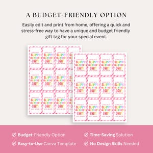 receive an editable gift tag that you can customize with your own text and info.  Print it at home or send it to a print shop for a quick and personal tag.