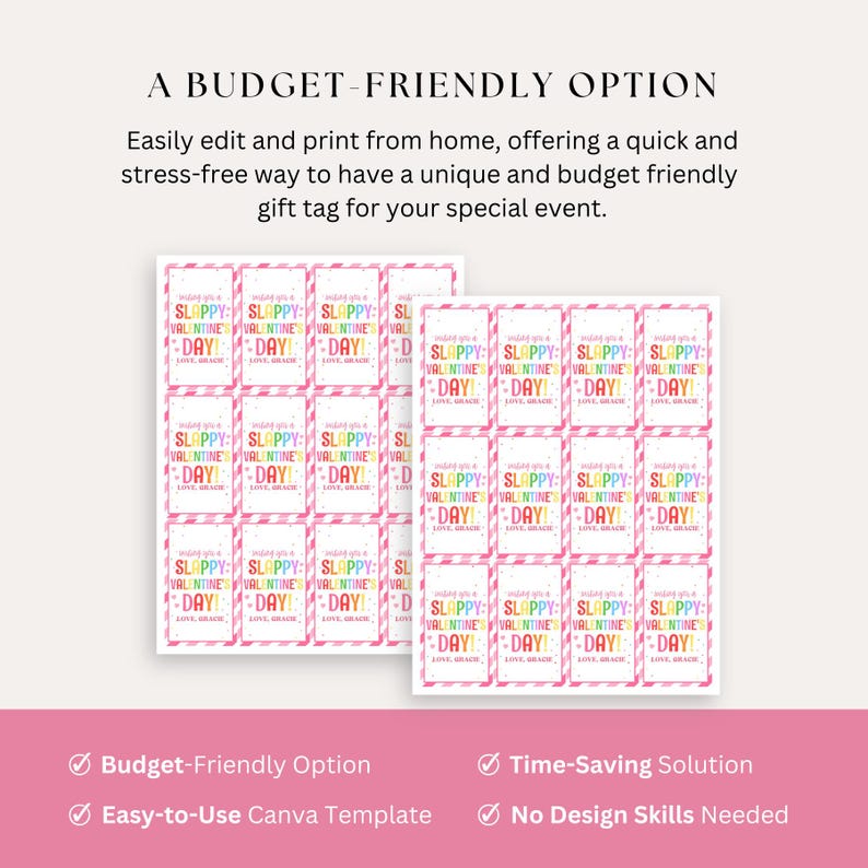 receive an editable gift tag that you can customize with your own text and info.  Print it at home or send it to a print shop for a quick and personal tag.
