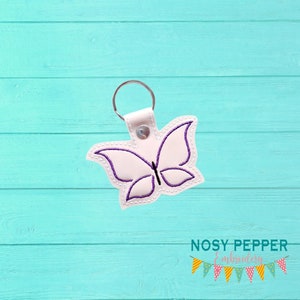 Butterfly minimalist Snap tab Embroidery design DIGITAL DOWNLOAD machine embroidery file