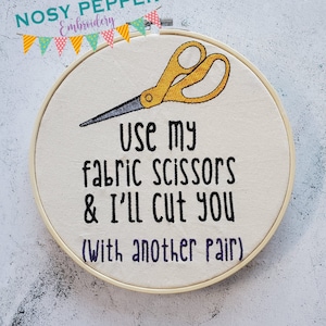 Fabric Scissors embroidery design (4 sizes included) DIGITAL DOWNLOAD