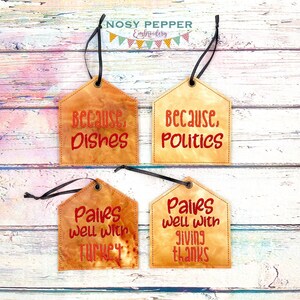 Thanksgiving Wine tag set of 4 designs