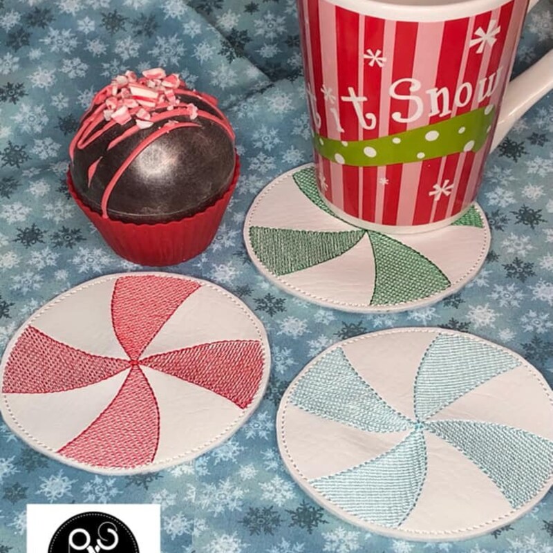 Peppermint Coasters Etsy