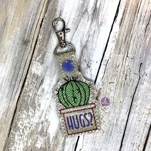 Cactus Hugs snap tab Embroidery Design DIGITAL DOWNLOAD machine embroidery