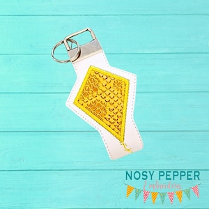 Kite applique key fob Embroidery design DIGITAL DOWNLOAD machine embroidery 5x7 and 6x10 hoop sizes included