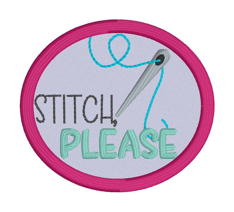 Please Patch Stitch Please Patch (2 Sizes Included) Machine Embroidery Design ...