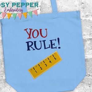 You rule applique Embroidery Design 4 sizes included DIGITAL DOWNLOAD machine embroidery file