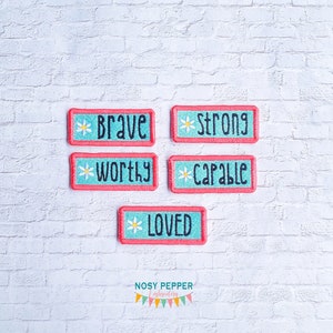 Affirmation mini patch set (5 designs included) machine embroidery design DIGITAL DOWNLOAD