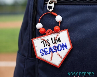 Dit is het seizoen honkbal stoffen bladwijzer/ornament/tas tag machine borduurwerk ontwerp digitale DOWNLOAD
