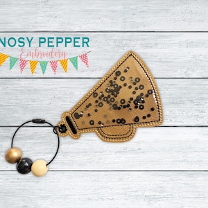 Cheer Shaker bookmark/bag tag/ornament machine embroidery file DIGITAL DOWNLOAD