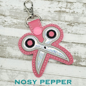 Scissors Applique snap tab embroidery design DIGITAL DOWNLOAD machine embroidery