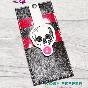 Pestaña de billetera skull en el diseño de bordado de aro DESCARGA DIGITAL máquina de bordado