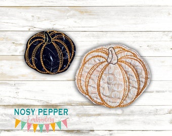 Pumpkin Mug Rug ITH Embroidery Design (Digital Download)