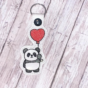 Panda Balloon snap tab embroidery design DIGITAL DOWNLOAD machine embroidery