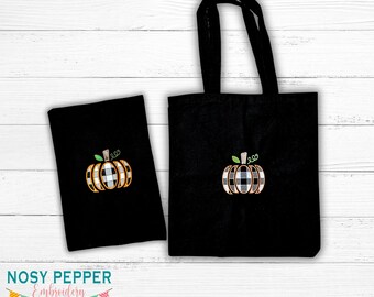 Plaid Pumpkin Applikation & Sketch fill Versionen enthalten (5 Größen) Stickmuster Stickdatei DIGITAL DOWNLOAD