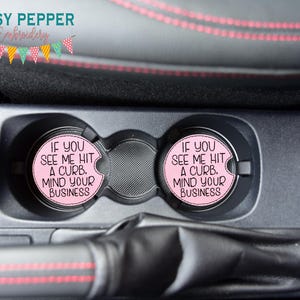 Posavasos para coche "If You See Me" (2 tamaños incluidos) Diseño de bordado a máquina DESCARGA DIGITAL
